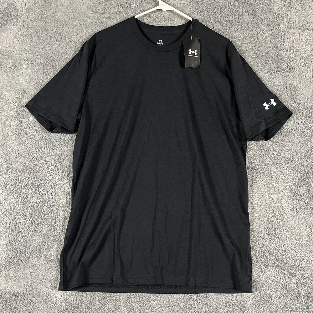 Under Armour Athletic T-Shirt Mens Large Black Loose Fit Short Sleeve Pullover